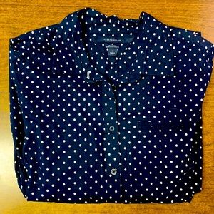Tommy Hilfiger, navy blue button up blouse